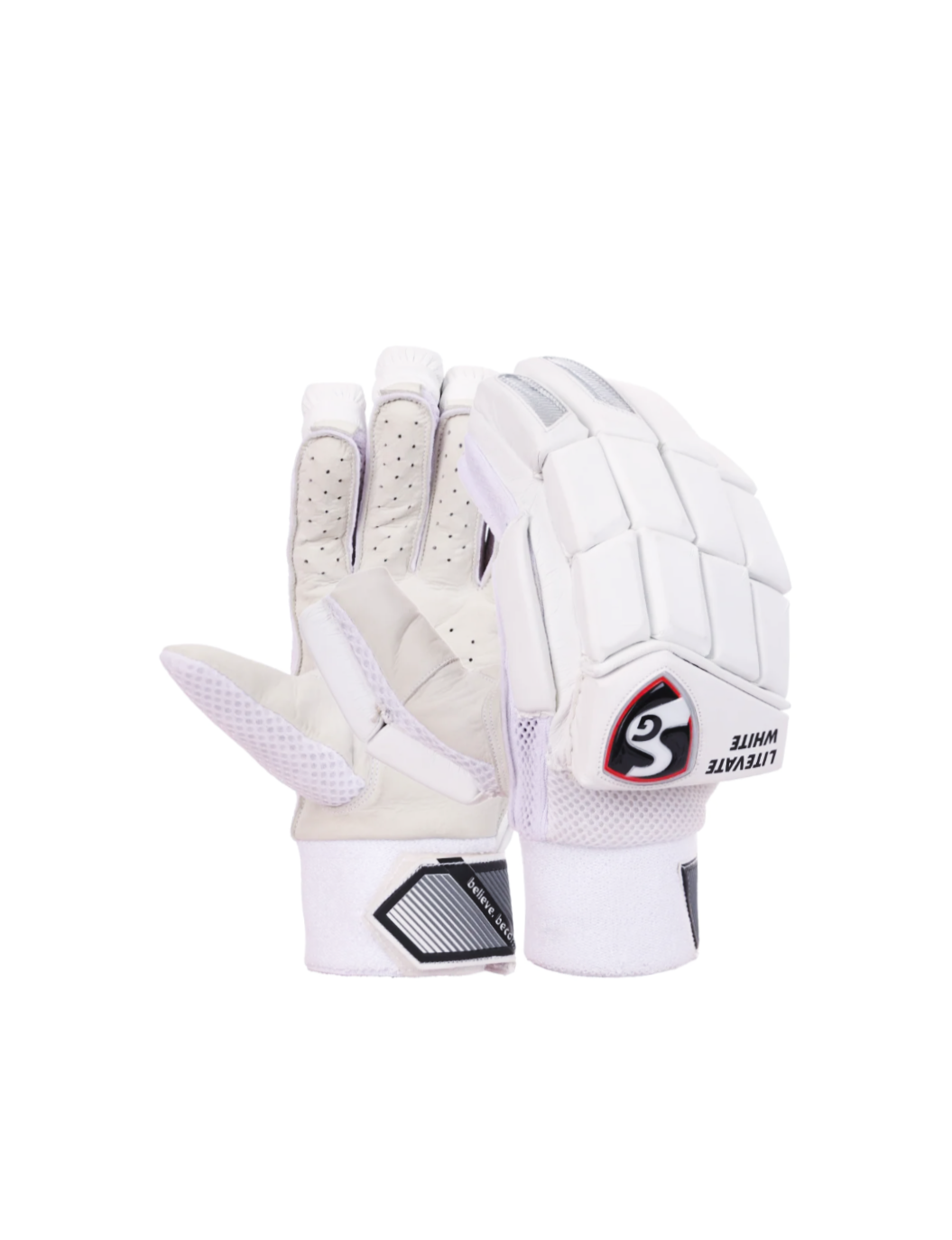 SG LITEVATE WHITE BATTING GLOVES