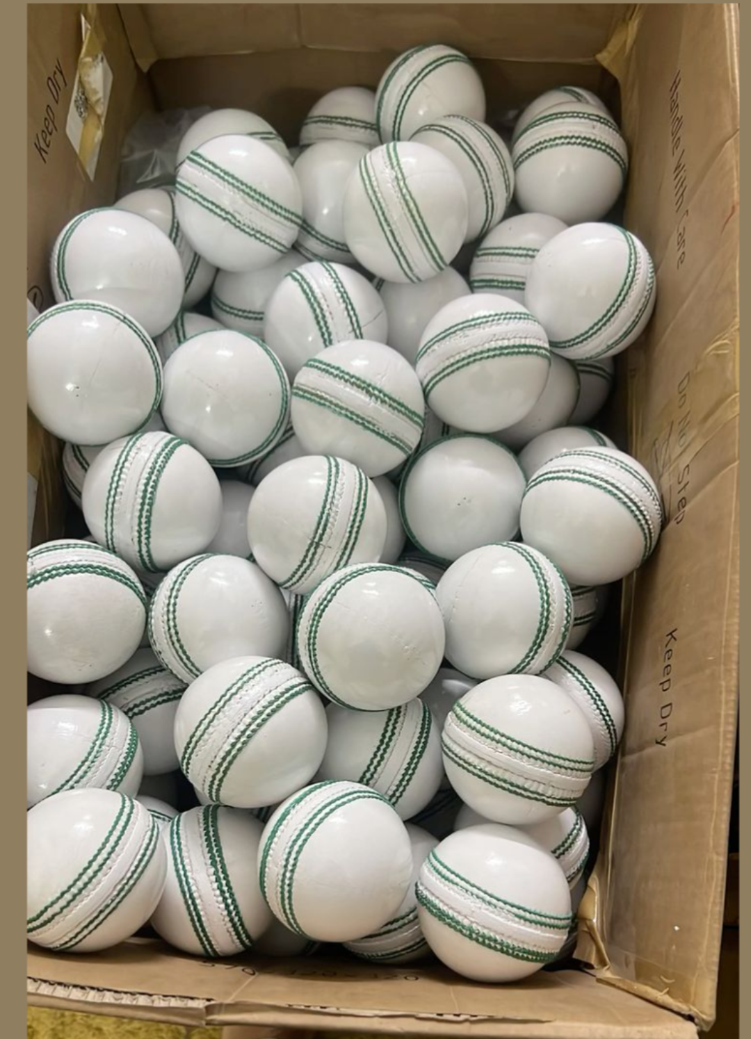 LEATHER CRICKET BALL FOUR PIECE WHITE