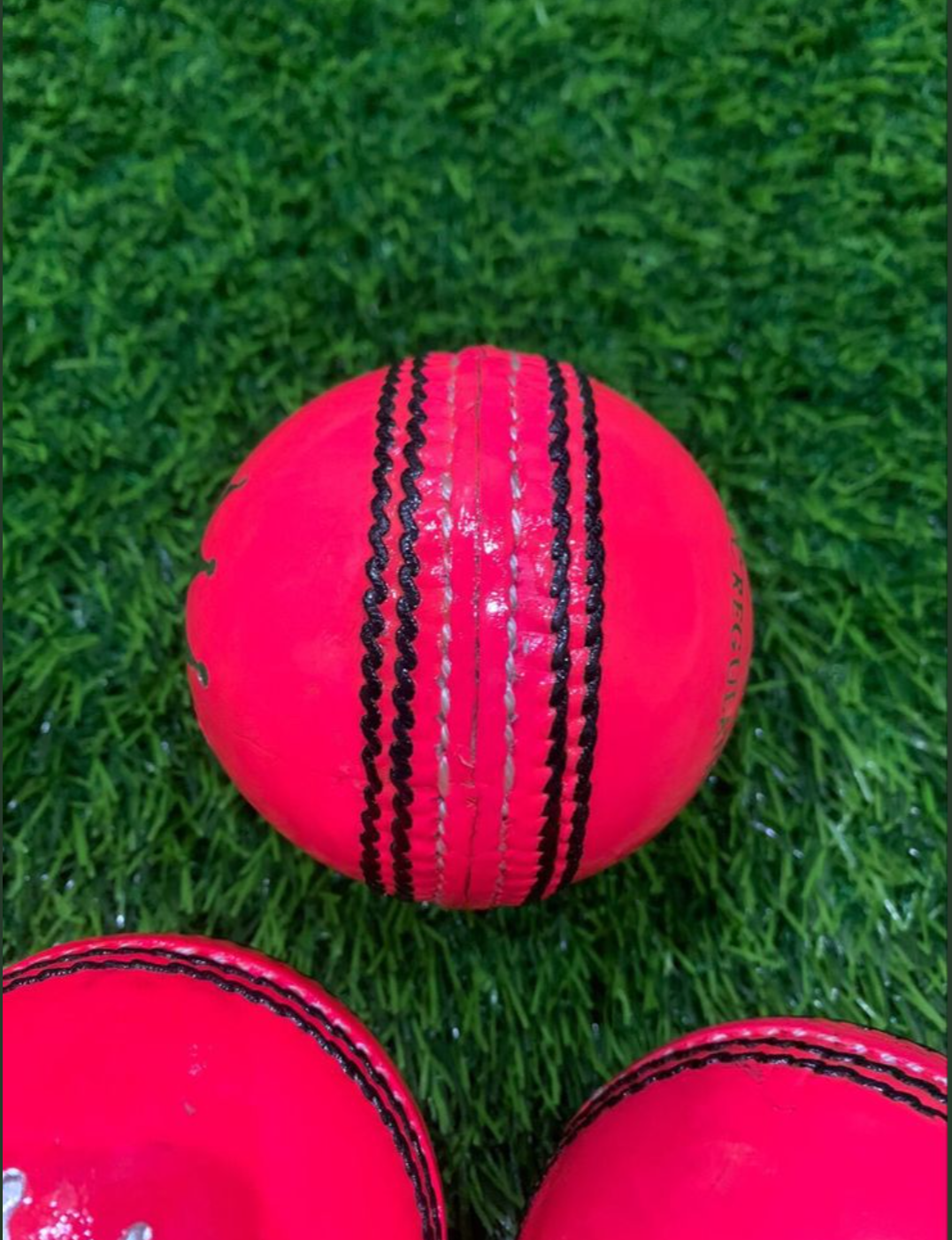 LEATHER CRICKET BALL FOUR PEICE PINK COLOUR